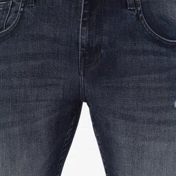 R&B Men Blue Slim Fit Mildly Distressed Heavy Fade Cotton Jeans image 2