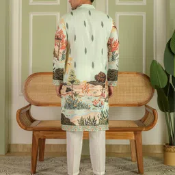 lemonx Men Cotton Rayon Kurta Pyjama Set image 2