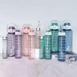 jankrut Motivational Transparent Water Bottle Time Marker Sipper Bottle 2000 ml Water Bottles image 3