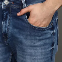 V-Mart Men Slim Fit Clean Look Heavy Fade Knitted Cotton Jeans image 2