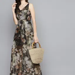 sassafras Women A-line Green Maxi/Full Length Dress image 4