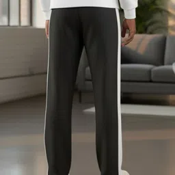 dockstreet Men Solid Black Track Pants image 3