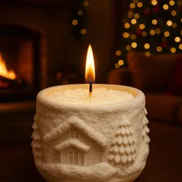 flipkart smartbuy Festive Snowman & Pine Tree 3D Carved Aroma Candle Candle image 2