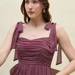 aayu Women Layered Purple Maxi/Full Length Dress image 5