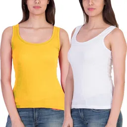 parastrade Women White, Yellow Camisole-picture-23