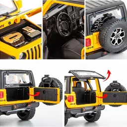 ukaxa Diecast 124 Scale Toy Car Rubicon Metal Rubicon Model Car Light Sound Pull Back image 4