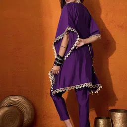 sharara creation Embellished Silk Blend Women Kaftan image 2