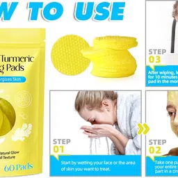 beautyath Turmeric Kojic Acid Pads, Helps Balance Skin Oil And Water, Gentle image 2