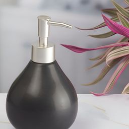 Kookee Black & Silver Toned Ceramic Soap Dispenser-picture-1