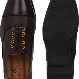 katenia Brown Office Wear & Party Wear Semi Formal shoes Lace Up For Men image 5