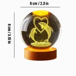 ss products Dolphin Love Multicolour 3D Crystal Ball with LED Light Night Lamp-picture-33