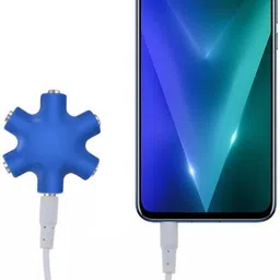 Iris Grape Blue ® 5 Way 6 Port 3.5mm Stereo Audio Splitter Adapter Phone Converter image 3