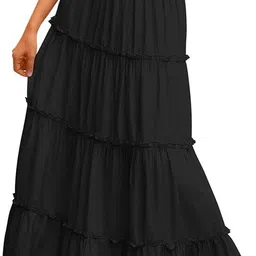 sarojani Women Solid Flared Black Skirt-picture-20