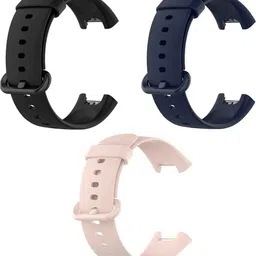 WEI INTERNATIONAL combo of 3 Soft Silicone Strap Compatible only for Redmi Watch 2 Lite/Redmi GPS Smart Watch Strap (Black, Blue,pink) Smart Watch Strap image 2