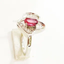 lkarts 925Silver Ruby Silver Ruby Rhodium Plated Ring image 2