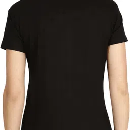 fleximaa Pack of 2 Women Typography Round Neck Cotton Blend Black, Grey T-Shirt image 3