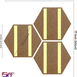 saf MODERN ART SET OF 3 HEXAGON UV COATED DIGITAL REPRINT PAINTING Digital Reprint 17 inch x 17 inch Painting image 3