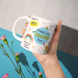akipi Thank You Teacher, Best Teacher Gift, Helping Me to Grow Ceramic Coffee Mug image 4
