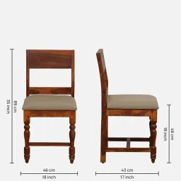 mudramark from pepperfry Siramika Sheesham Wood 4 Seater Dining Set In Honey Oak Finish With Cushioned Chair image 4
