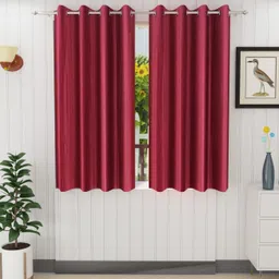 panipat textile hub 152.4 cm (5 ft) Polyester Window Curtain (Pack Of 2)-picture-13