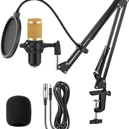 dawnrays Professional Studio Broadcasting and Recording Microphone Set with Shock Mount, Pop Filter, Ball-type Anti-wind Foam Cap Mic Stand and Power Cable Microphone-picture-33