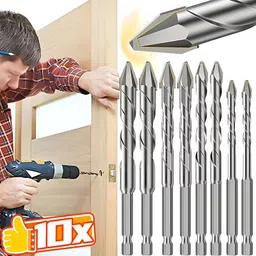 serplex Cemented Carbide Drill Bits Set 8pcs Cemented Carbide Drill Bit Set for Masonry Tile Brick and Glass Masonry Bits Set image 1