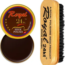 Royal24kt Brown Shoe Care Combo | Brown Shoe Polish + Shoe Brush Leather, Synthetic Leather Shoe Wax Polish-picture-22
