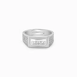 giva Sterling Silver Zircon Rhodium Plated Ring image 1