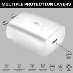 25W compatible Charger with Type C to C Data Cable for A15 5G and Other devices 3 A Mobile Charger with Detachable Cable image 4