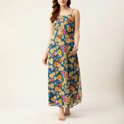 dressberry Women Maxi Blue Full Length Dress-picture-10