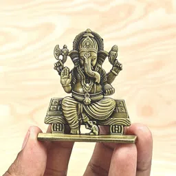 small metal lord ganesha idol murthy for car dashboard home office murti statue Decorative Showpiece - 6.3 cm-image-17
