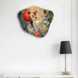 olive tree 14.5 Inches Birds Geometric Wooden Clock-picture-31