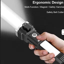 cicasto Emergency LED Flashlight with USB Charging Port 4 hrs Torch Emergency Light image 5
