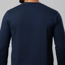 jroorwear Men Self Design Crew Neck Blue Sweater image 2