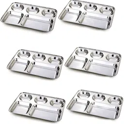 fabtouch SET OF 6 BHOJAN THALI Sectioned Plate-picture-11