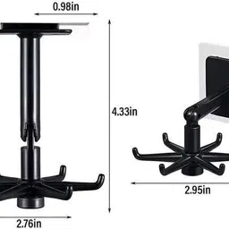 shrey Wall mounting Self Adhesive 360 Degree Rotating Hook for Hanging(Pack of 1)1.27 Hook 6 image 1