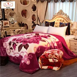 signature Floral Double Mink Blanket for Heavy Winter-picture-19