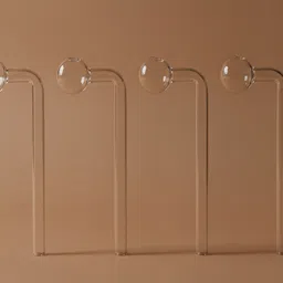 wishingbell natural 6 inch Bend Glass Oil Burner Pipe Transparent (Pack of 4) Borosilicate Glass Inside Fitting Hookah Mouth Tip image 4