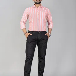 mildin Men Regular Fit Striped Spread Collar Formal Shirt image 5