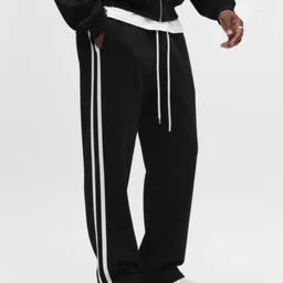 dockstreet Men Striped White Track Pants-picture-24