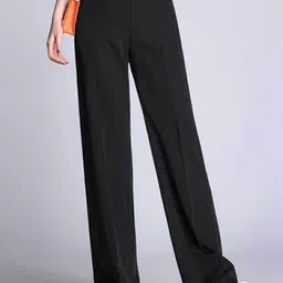 broadstar Women Loose Fit Black Lycra Blend Trousers-picture-37