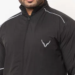 BUFFARO Men's Polyester Zipper Mock Collar Windcheater Solid Men Wind Cheater image 5