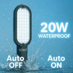 schein 20W White LED Street Light | Automatic Day/Night Sensor – No Need to Switch On/Off Manually | Energy Saving & Time Saving | White Color | BIS Certified R-97001945 | Waterproof IP66 Polycarbonate | Perfect for Homes, Lanes & Village Roads | Pack of 1 Street Light Outdoor Lamp-picture-12