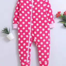 Nino Bambino Infant Boys Fuchsia & White Organic Cotton Printed Sleepsuit-picture-18