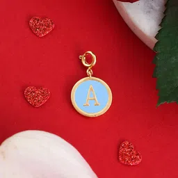 Voylla Gold-Plated Alphabet A Enamel Pendant-picture-10