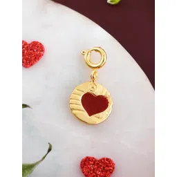 Voylla Valentine's Day Collection Gold-Plated Heart Shaped Pendant With Chain-picture-12