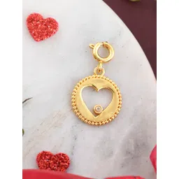 Voylla Valentine's Day Collection Gold-Plated Stone Studded Heart Shape Pendant With chain-picture-14