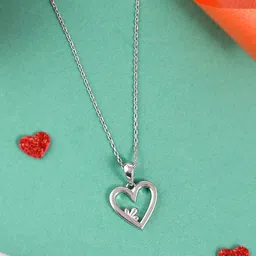 Studio Voylla Valentine's Day Collection 925 Sterling Rhodium-Plated Pendant With Chain-picture-15