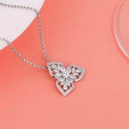 GIVA Rhodium Plated 925 Sterling Silver Pendants with Chains image 1