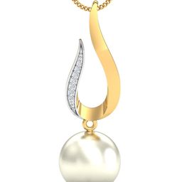 KUBERBOX Fiamma 18KT Diamond Studded And Pearl Pendant - 1.28 g-picture-31